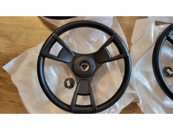 2x Stuurwiel zwart 3 spaaks 