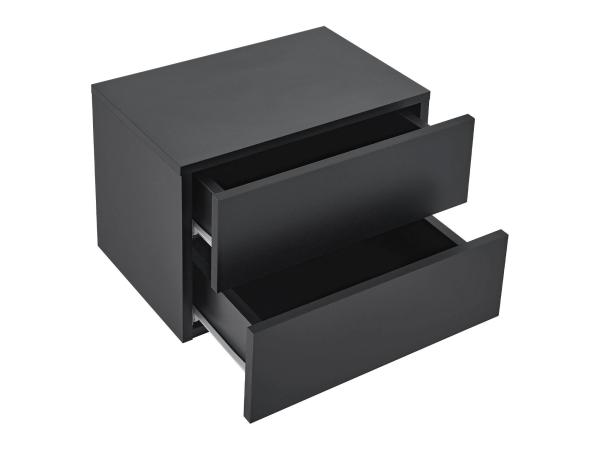 Zwevend Nachtkastje - 40 x 29 x 30 cm - Zwart - 2 Lades