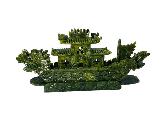 Jade Drakenboot | Traditioneel Sculptuur |