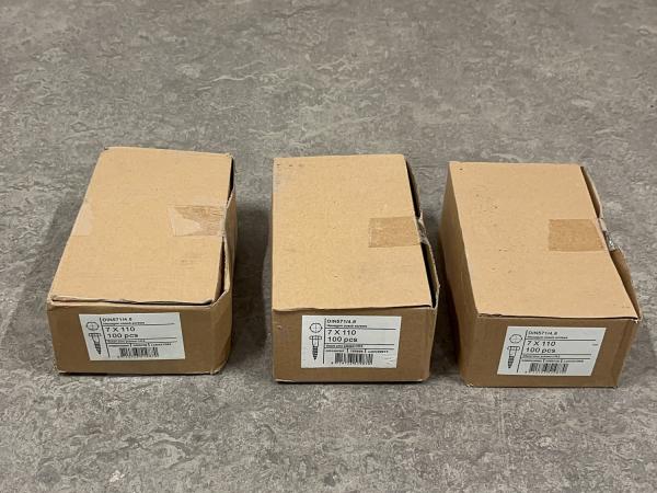 2x Houtdraadbouten ø7x110mm 100-pack set 3-delig