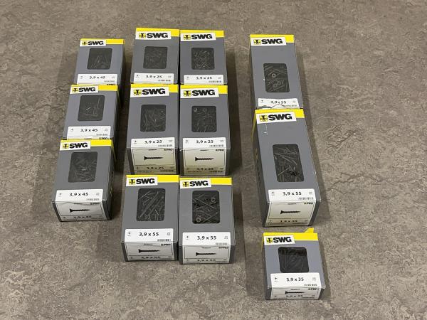 SWG gipsplaatschroeven set 12-delig