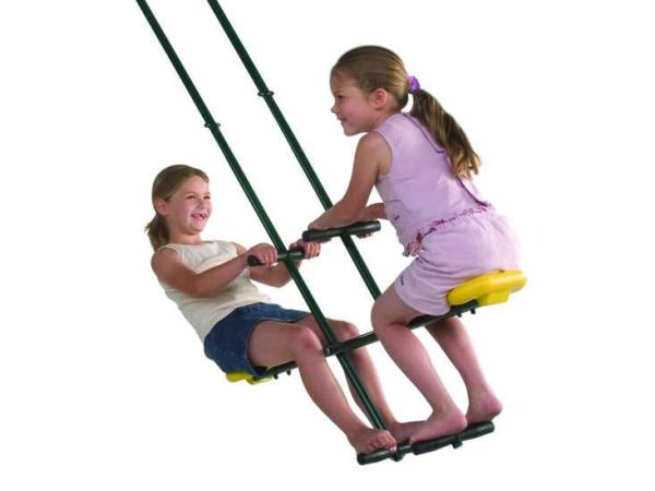 Duo schommel voor rondhout - 100x23,5x200cm