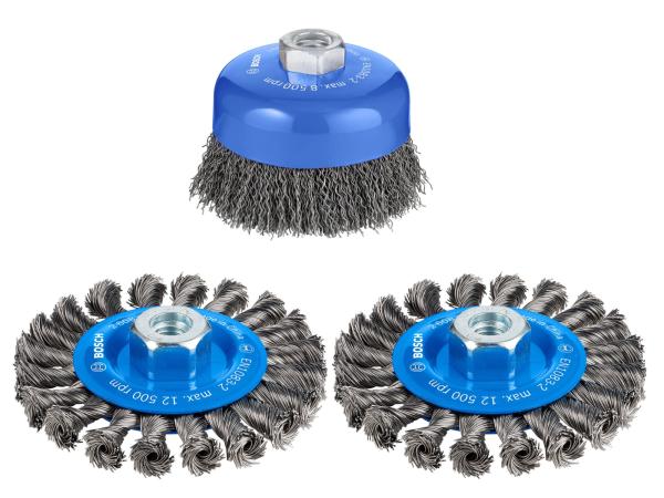 Bosch staaldraadborstel set 3-delig M14