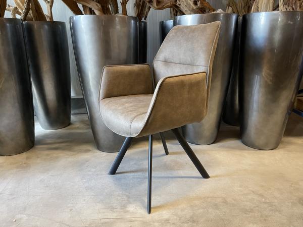 Eetkamerstoel Vigo (set van 6) microvezel stof- taupe/stone