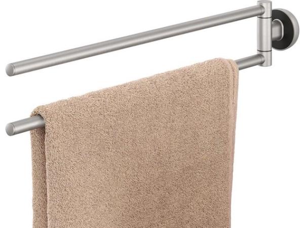 Handdoekrek 2-armig RVS geborsteld / Zwart