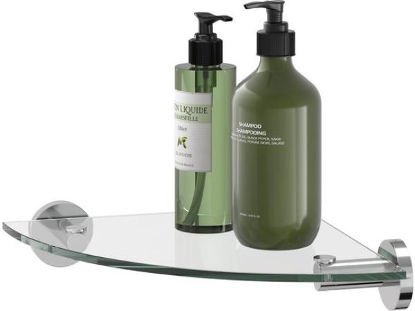  Hoekplank 25 cm - Zonder boren - Planchet - rvs gepolijst