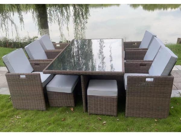 Diningset / Tuinset incl. kussens 11-delig