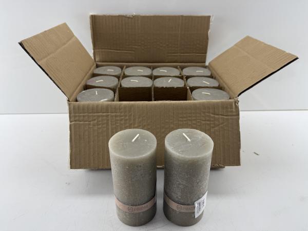 12x Essentials | Grijze kaarsen 7x14 cm