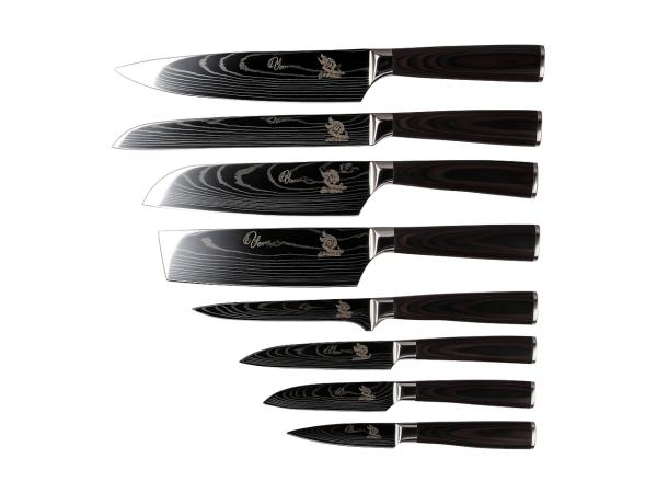 Messerhai 8dlg Messenset Carbonstaal Sakura