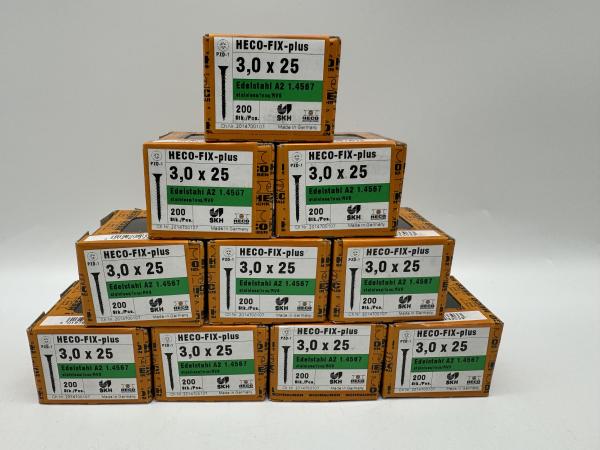 Heco schroeven 2000 stuks 3,0x25mm (PZD-1) RVS