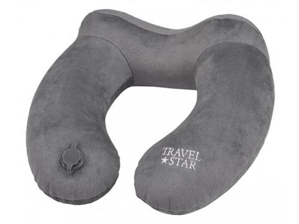 4x Travel Star Grijs Opblaasbaar Nek Kussen 