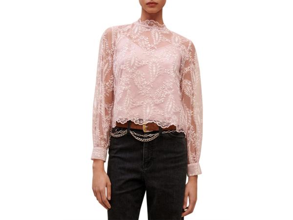 Maje Lendelle tuniek van kant met opstaande kraag maat 3/40