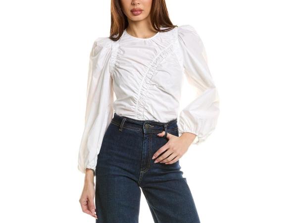 Sandro Yves katoenen geplooide top maat 34