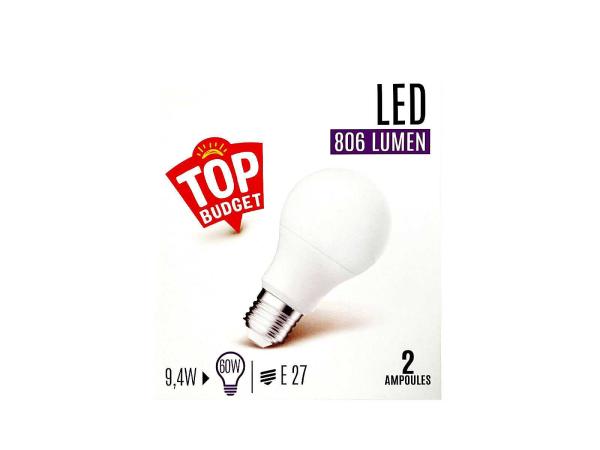 20x Top Budget led lamp 2-pack E27