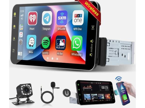 Hikity 1-Din Auto-Radio – Wireless CarPlay & Android