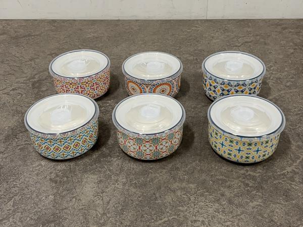 Signature Housewares schaal met deksel set keramiek 6-delig