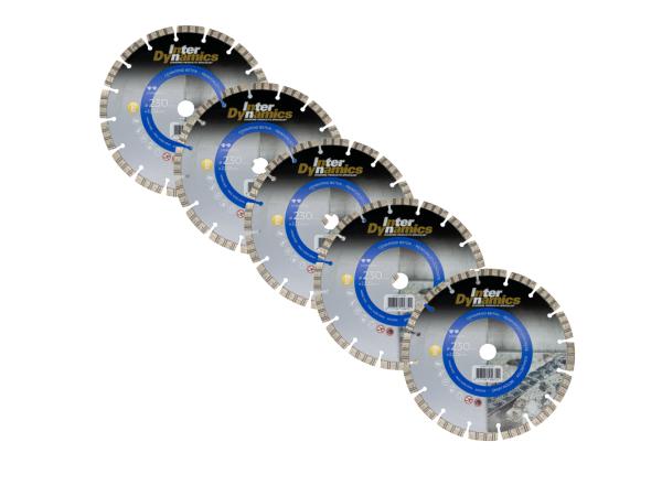 5x InterDynamics Diamantzaagblad Beton 230 x 22,2 mm