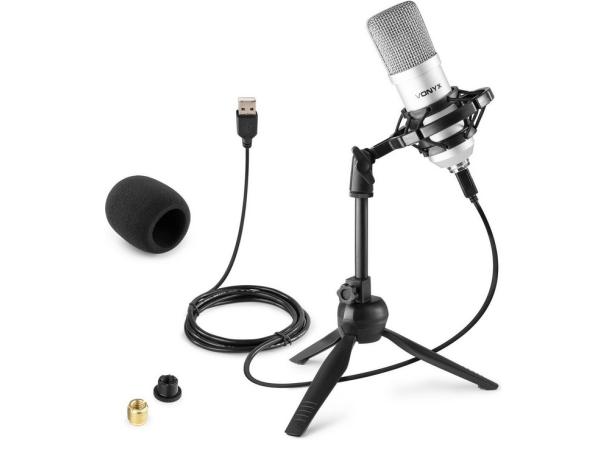  Vonyx CM300S USB studio condensator microfoon - Zilver