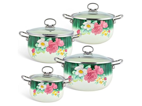 Edenberg Emaille Pannenset –8-Delig- Voor Alle Warmtebronnen