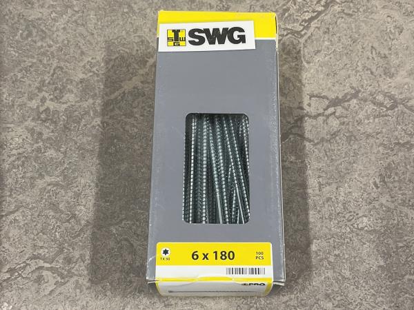 5x SWG flenskopschroeven ø6x180mm 100-pack