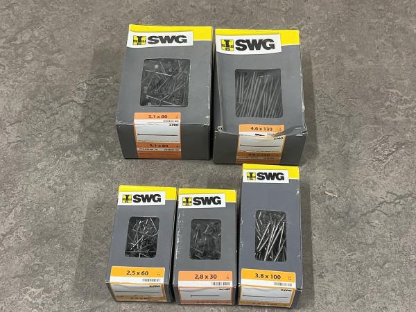 SWG draadnagel leinagel set 5-delig