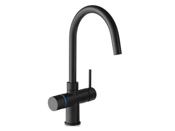 Franke Touch round black 3-in-1 kokend water kraan