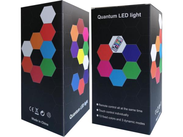 RGB LED Ppaneel Wandlamp - 6 stuks - USB-voeding - Afstandsbediening- Dimbaar