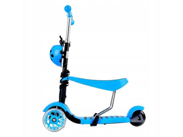 Mini Scooter - Zadel Step Met 3 Wielen - LED Wielen - Blauw