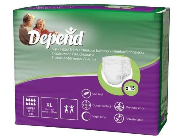 Inlegverband | Depend Slip Super Plus Extra Large 15 stuks |
