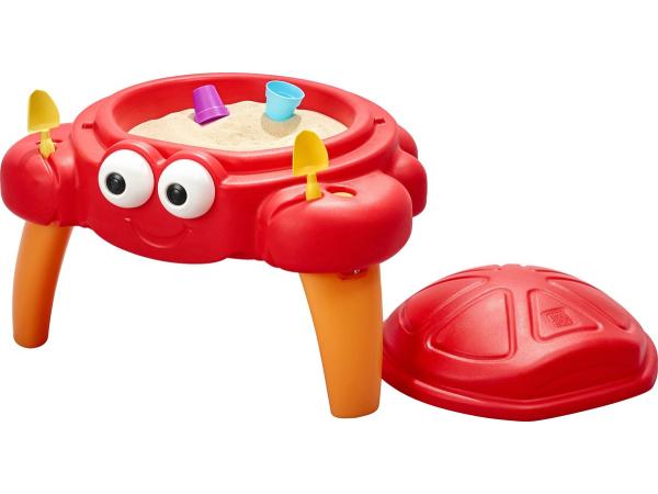 Step2 Crabbie Zandtafel met deksel - Verhoogde Zandbak van plastic / kunststof in Krab vorm - Inclusief deksel en 4-delige accessoireset