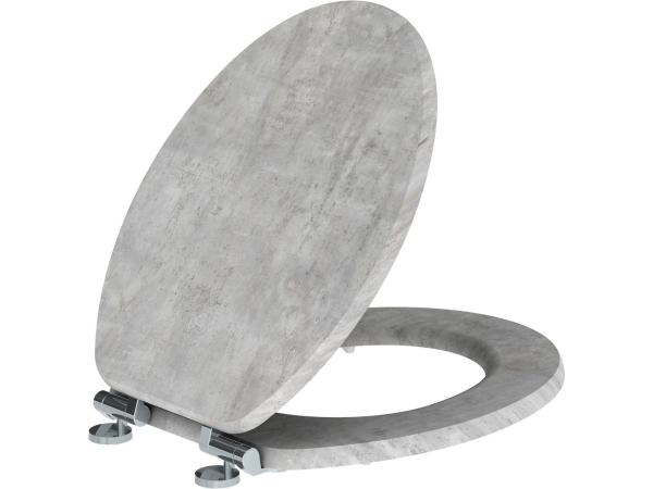 Allibert Naturo WC Bril Softclose Wit Beton – Toiletbril Met Print – WC-Brillen Universeel