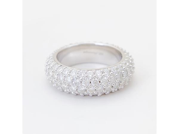 Witte alliance ring rij witte briljant Moissaniet 4.00 carat