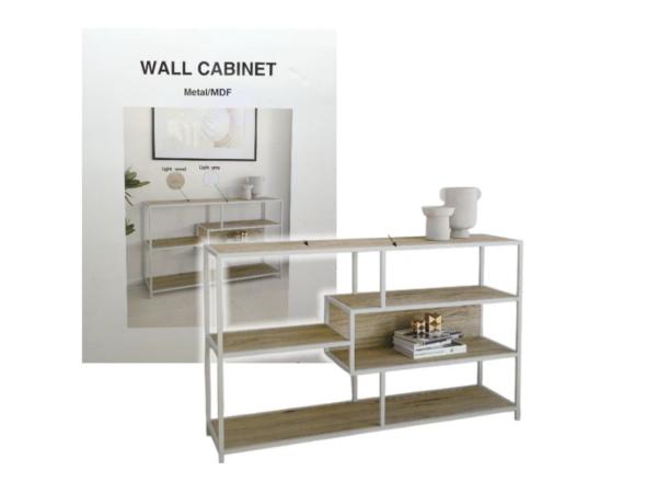 Moderne wandkast / opbergkast metaal & MDF – 116 cm