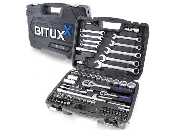 Dopsleutelset / Ratelkoffer - 82-delig - Zwart  