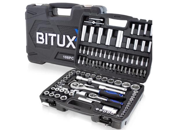 Dopsleutelset - Met ratels - 108-delig - Zwart