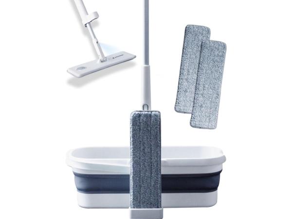 4-in-1 dweilset met emmer, sproeifunctie en uitwringfunctie