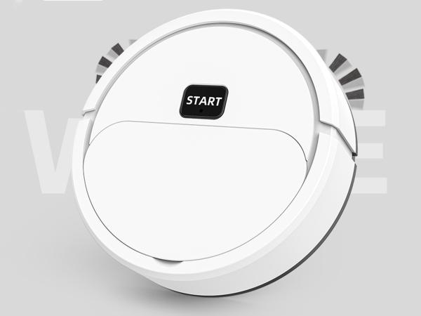 Set van 2 mini robotstofzuigers - wit