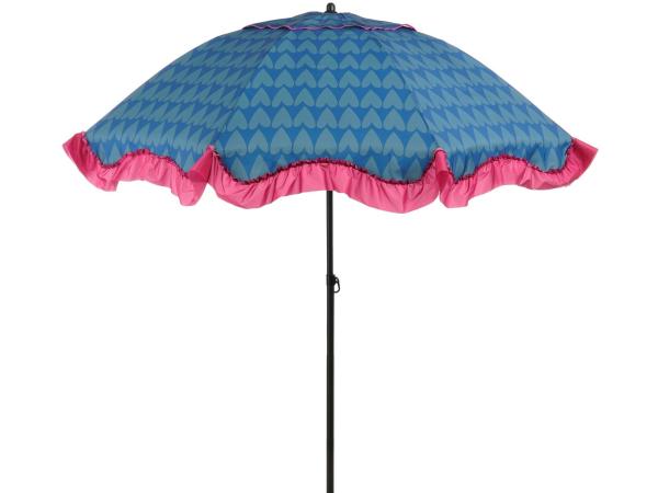 Mica Decorations Parasol hart blauw - h238xd220cm