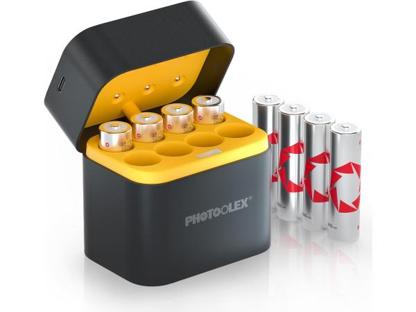 PHOTOOLEX Oplaadbare lithium batterijen AAA oplader