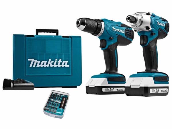 Makita accuboor en slagschroever combi kit DK183554X1