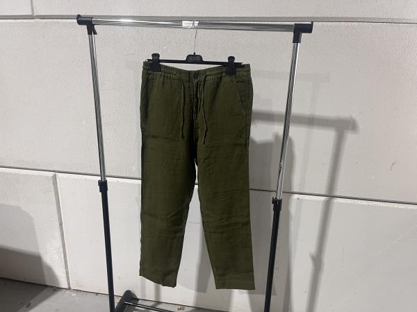 NN07 Seb linnen broek met trekkoord maat 30/30 groen 