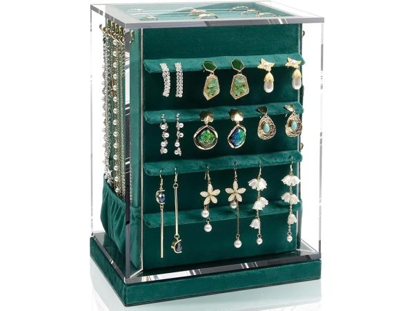 360' draaibaar sieradendoos groen