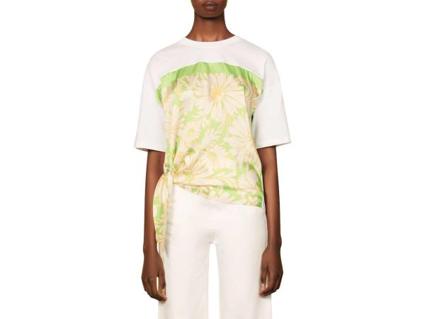 Sandro T-shirt Maat 3/40 Lichtgroen met print