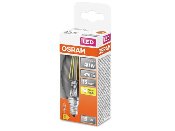 2x Osram LED-lamp E14 gedraaide kaars 4 W warmwit