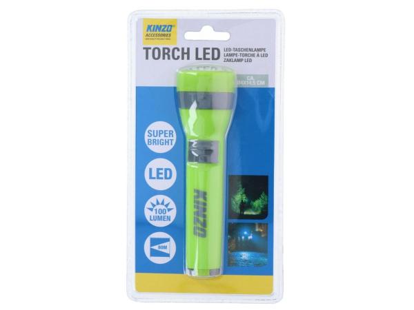 3x Kinzo Zaklamp 1W (100 Lumen) - 14,5 cm - Groen