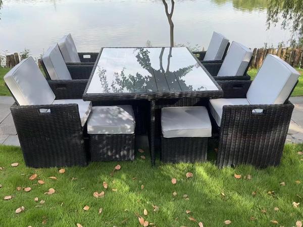 Diningset / Tuinset incl. kussens 11-delig