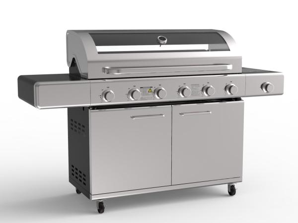 Gasbarbecue 6 branders RVS