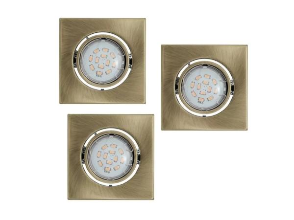 EGLO IGOA inbouwspotset 3-delig brons 95x95mm