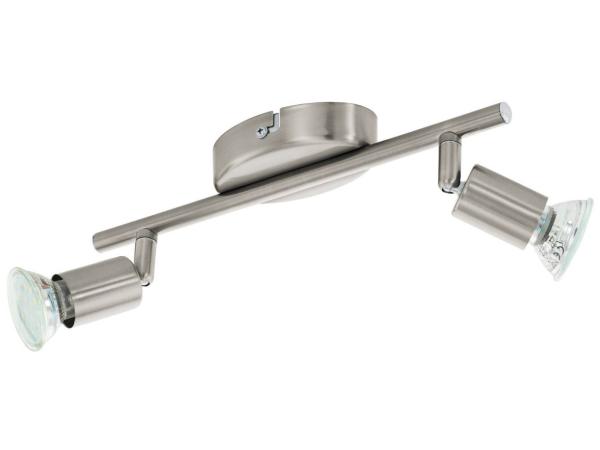 EGLO BUZZ-LED plafondspot 2-lichts nikkel-mat 285x65mm