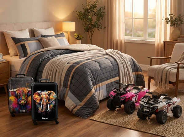 Dekbedden, koffers en opruimingen